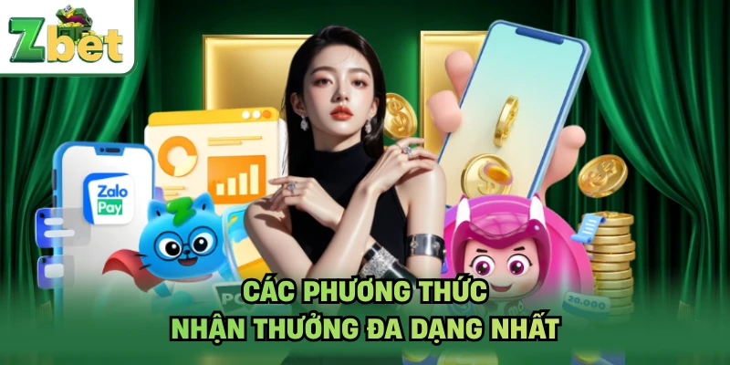 Các phương thức nhận thưởng đa dạng nhất